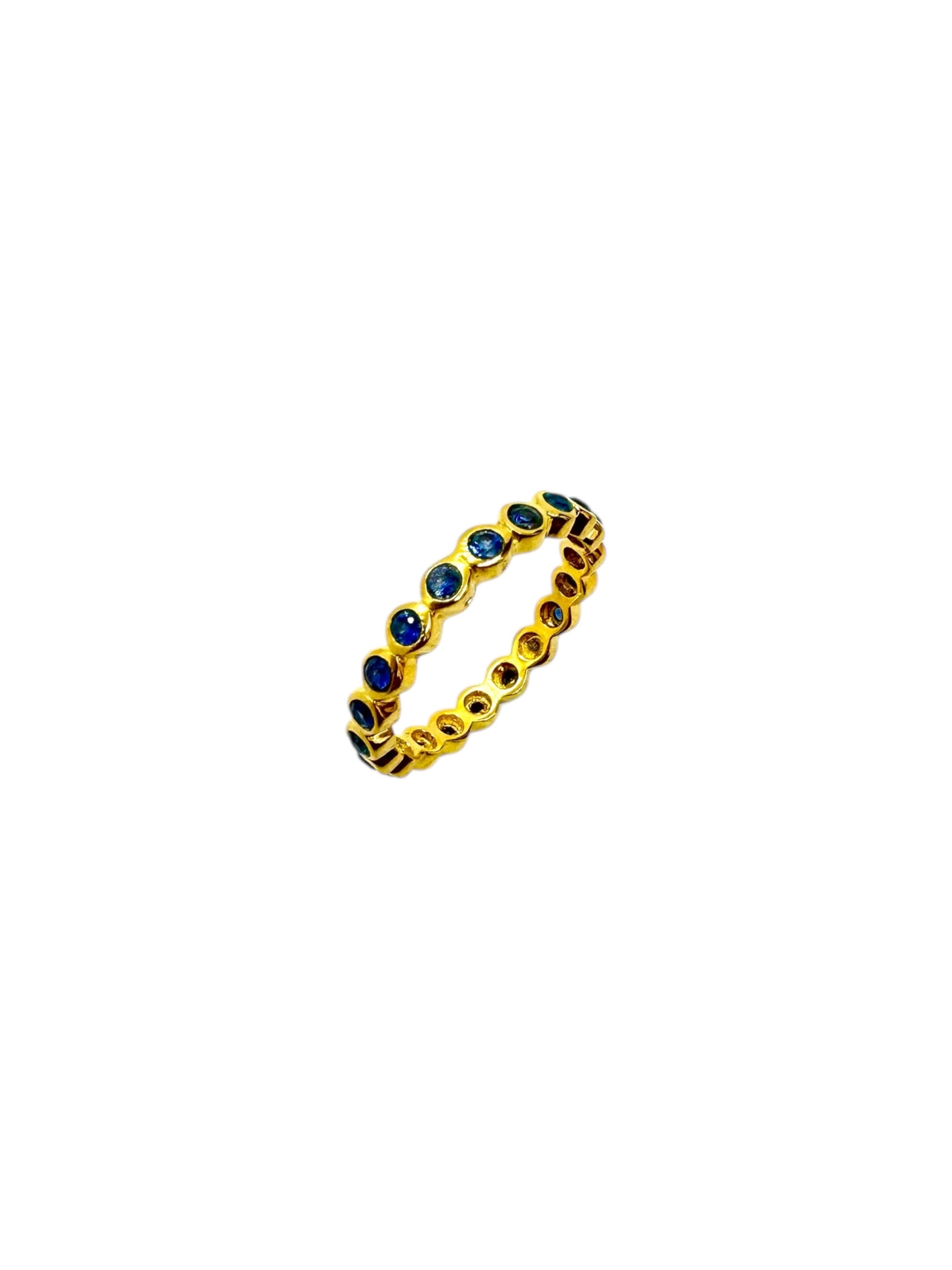Topázio Azul Multicolorido e Prata de Lei Banhada a Ouro