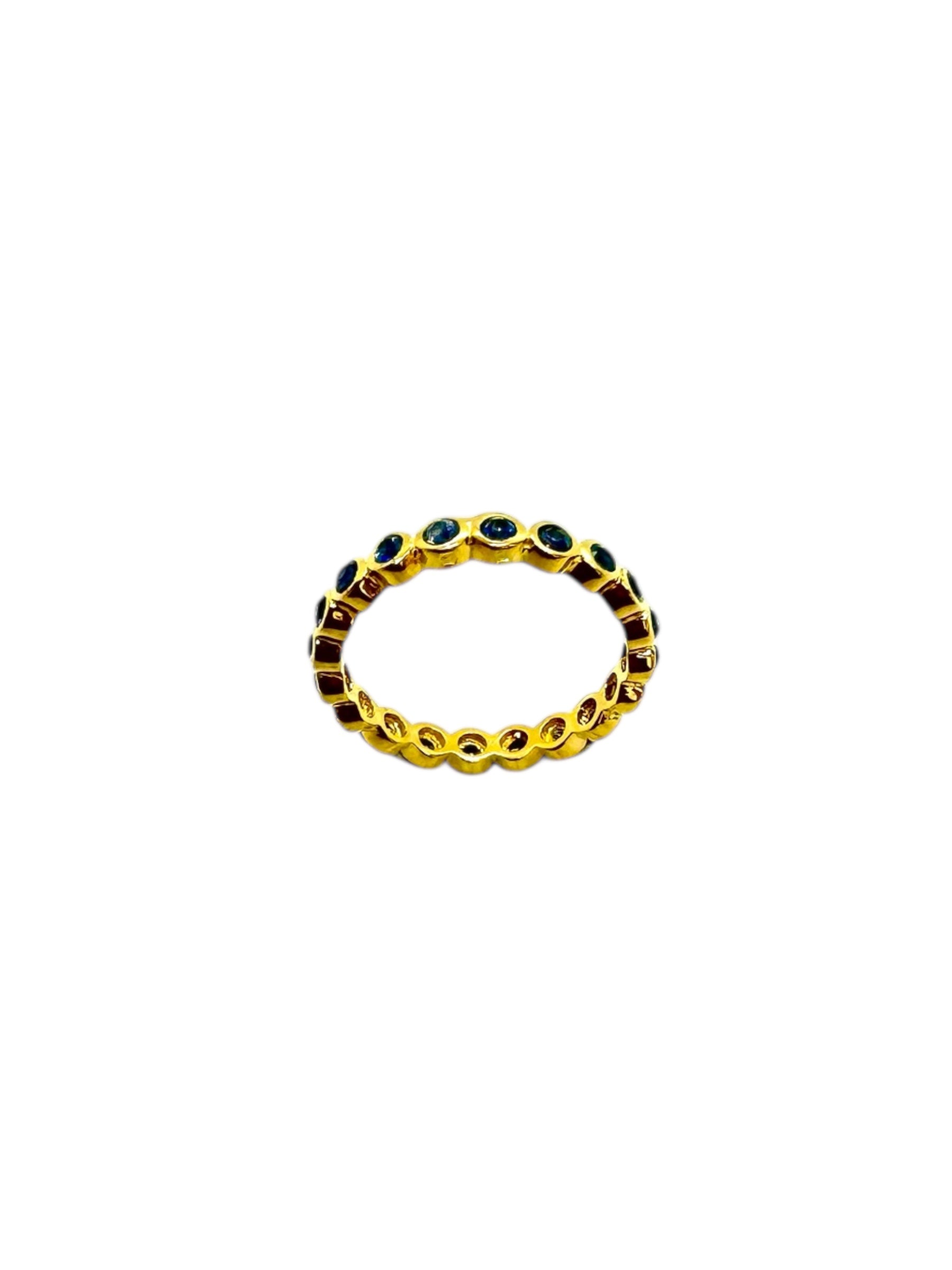 Topázio Azul Multicolorido e Prata de Lei Banhada a Ouro