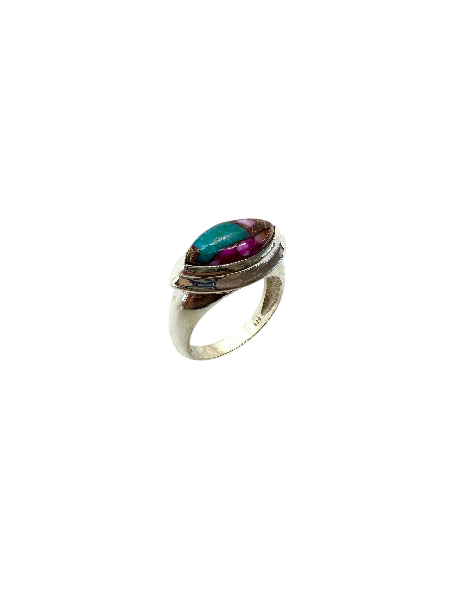 Marquise Mixstones Cabochon & Sterling Silver