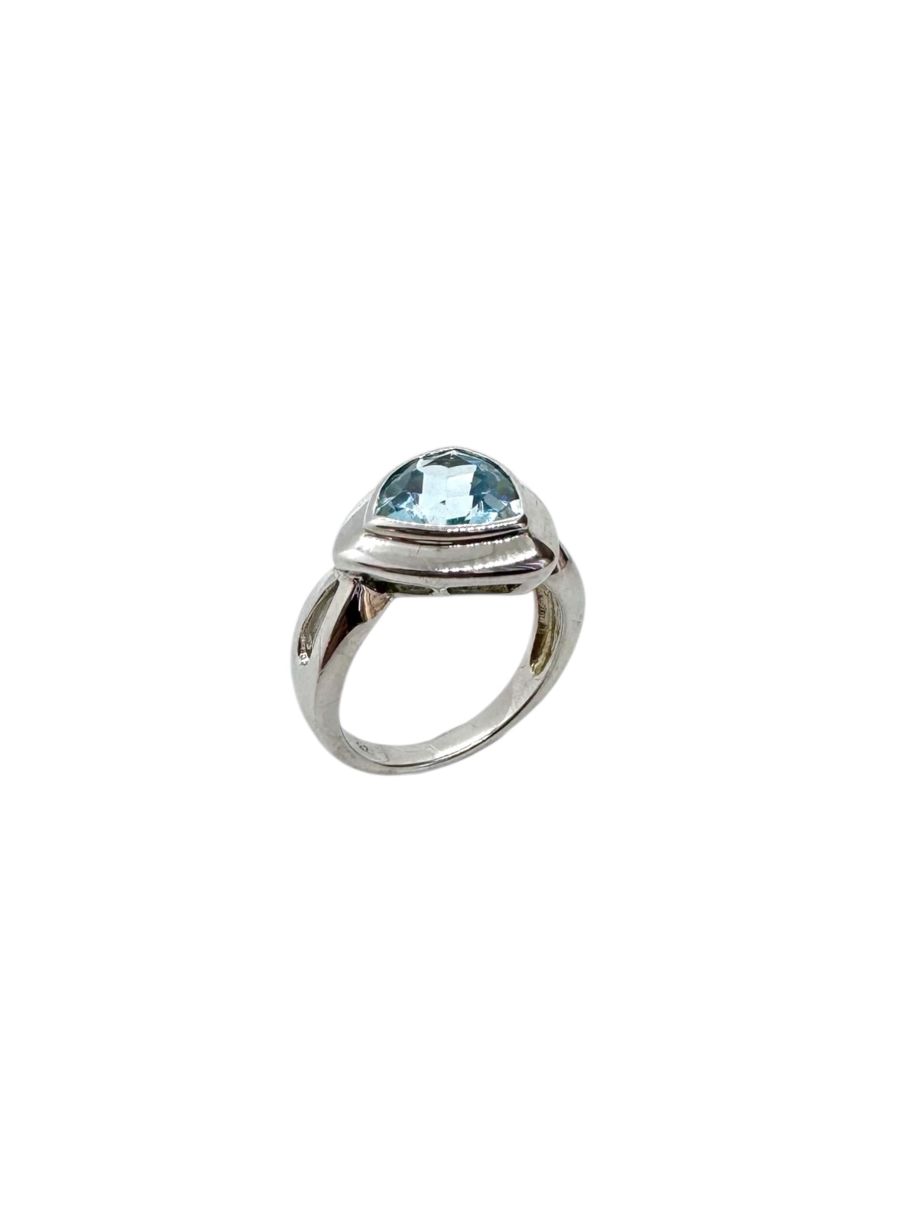 Anel Trident Blue Topaz – Prata de Lei