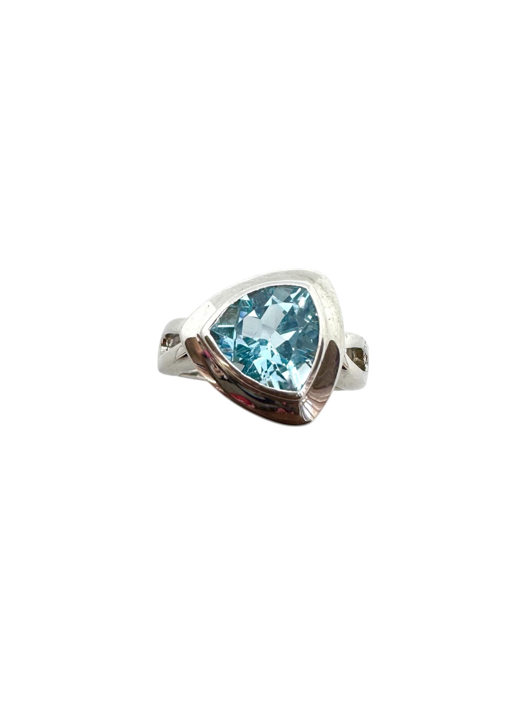 Anel Trident Blue Topaz – Prata de Lei