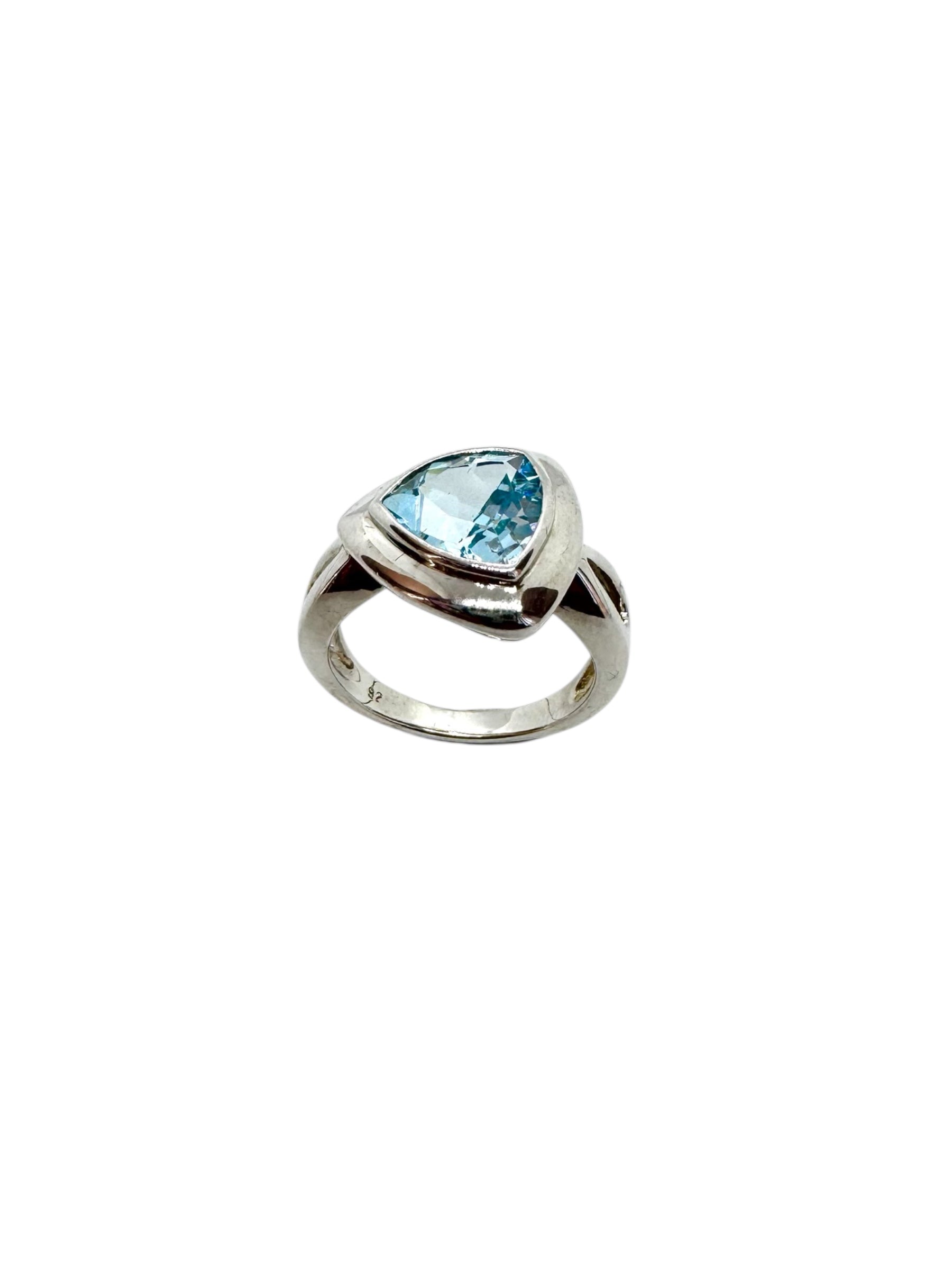 Anel Trident Blue Topaz – Prata de Lei