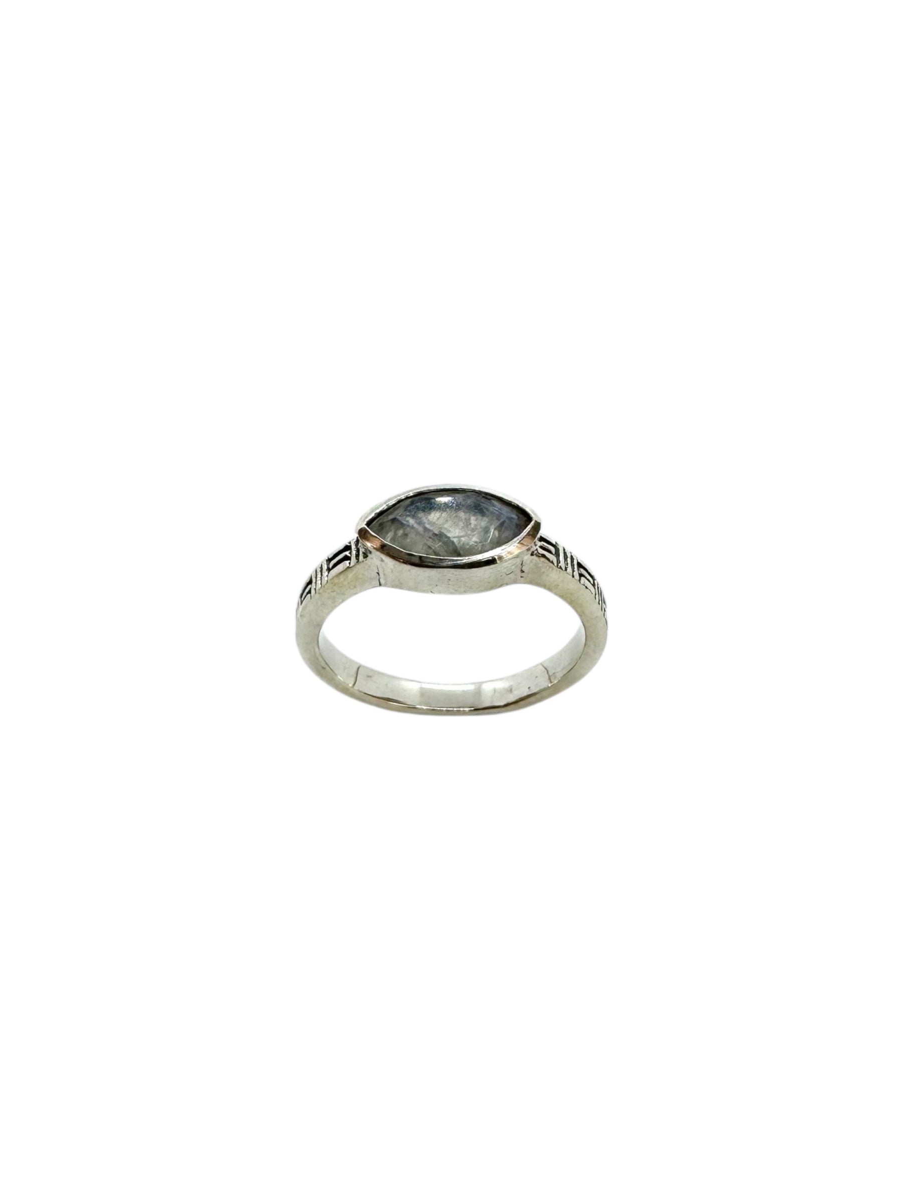 Pedra da Lua Marquise Facetada e Prata de Lei