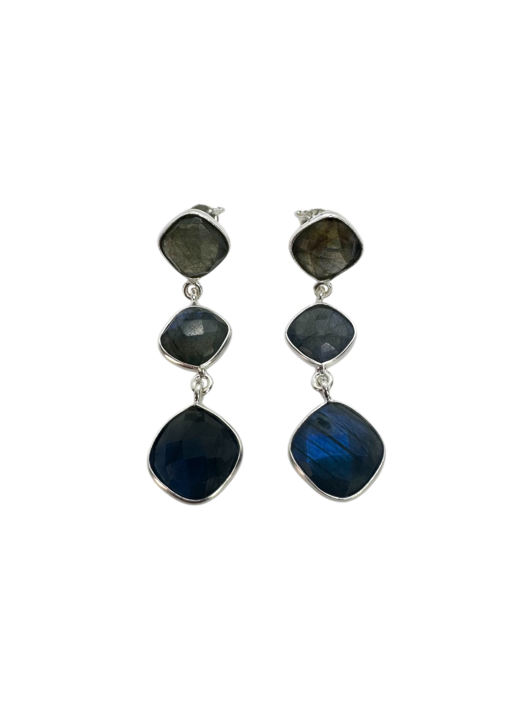 Brincos Labradorite e Prata de Lei