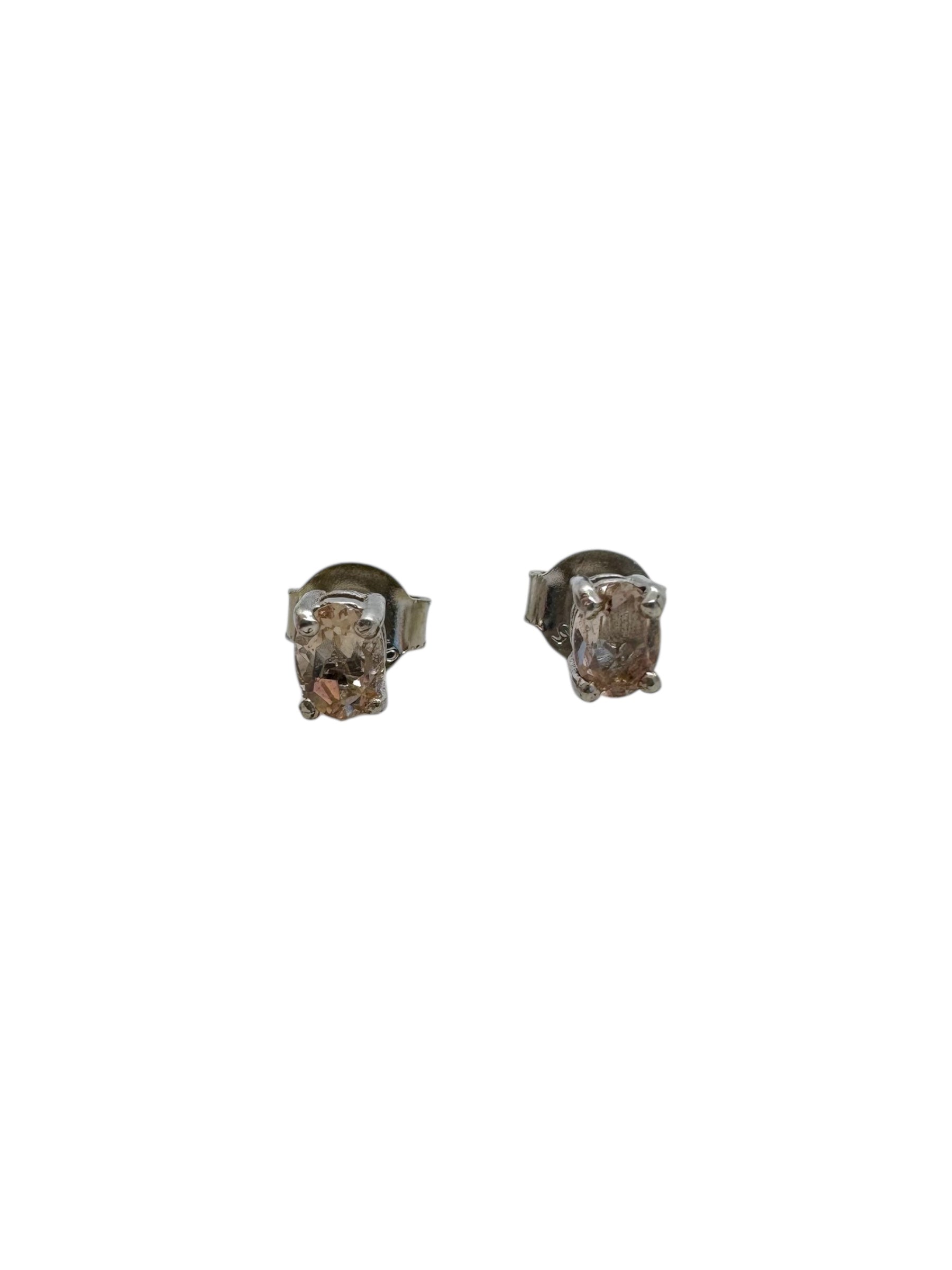 Oval Morganite Earrings & Silver 925
