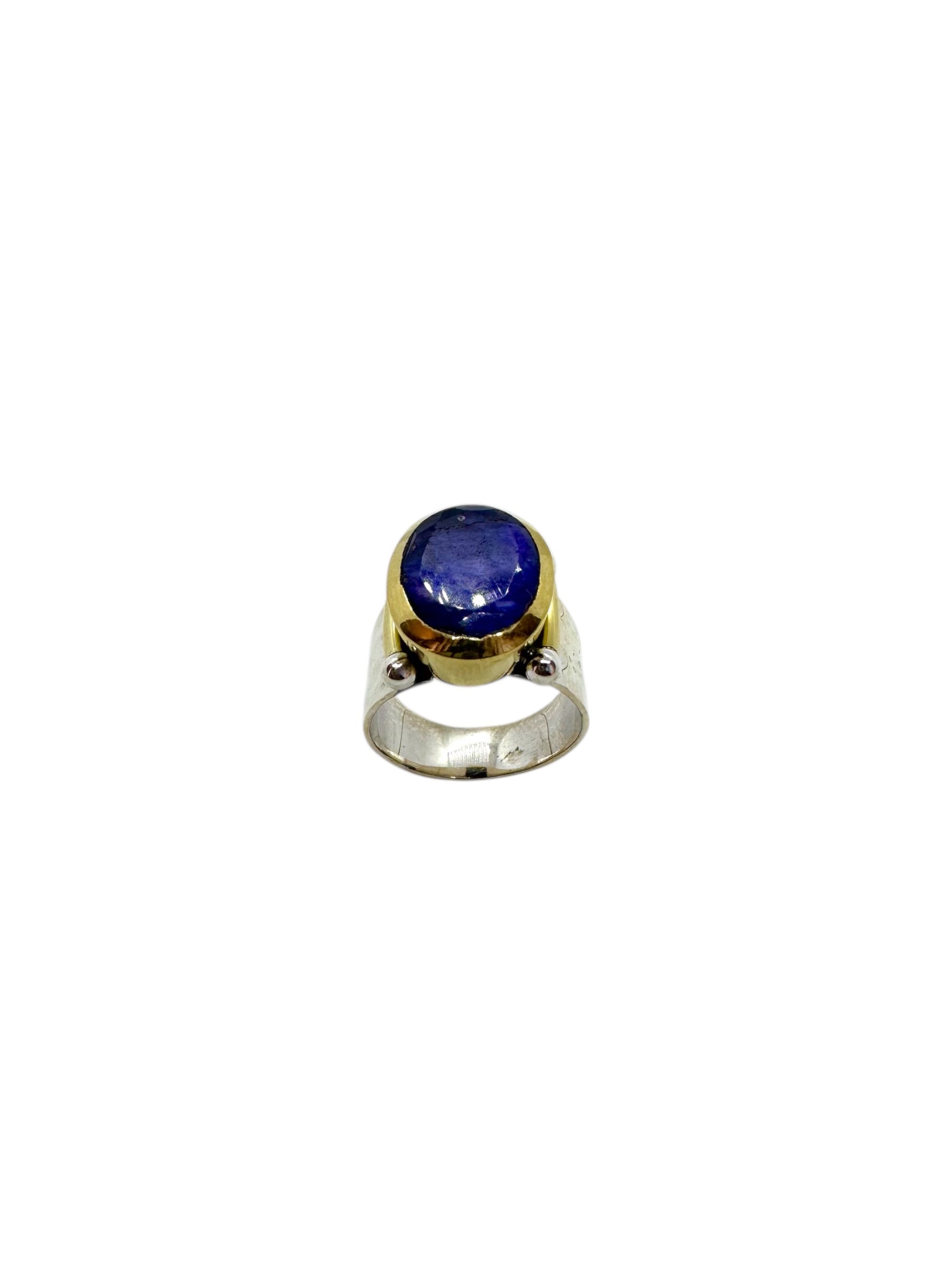 Anel Cabochão Oval Safira
