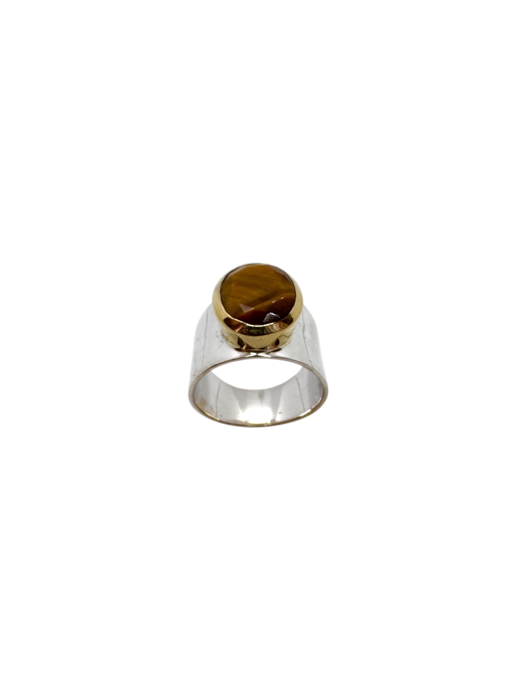 Anel Cabochão Olho de Tigre