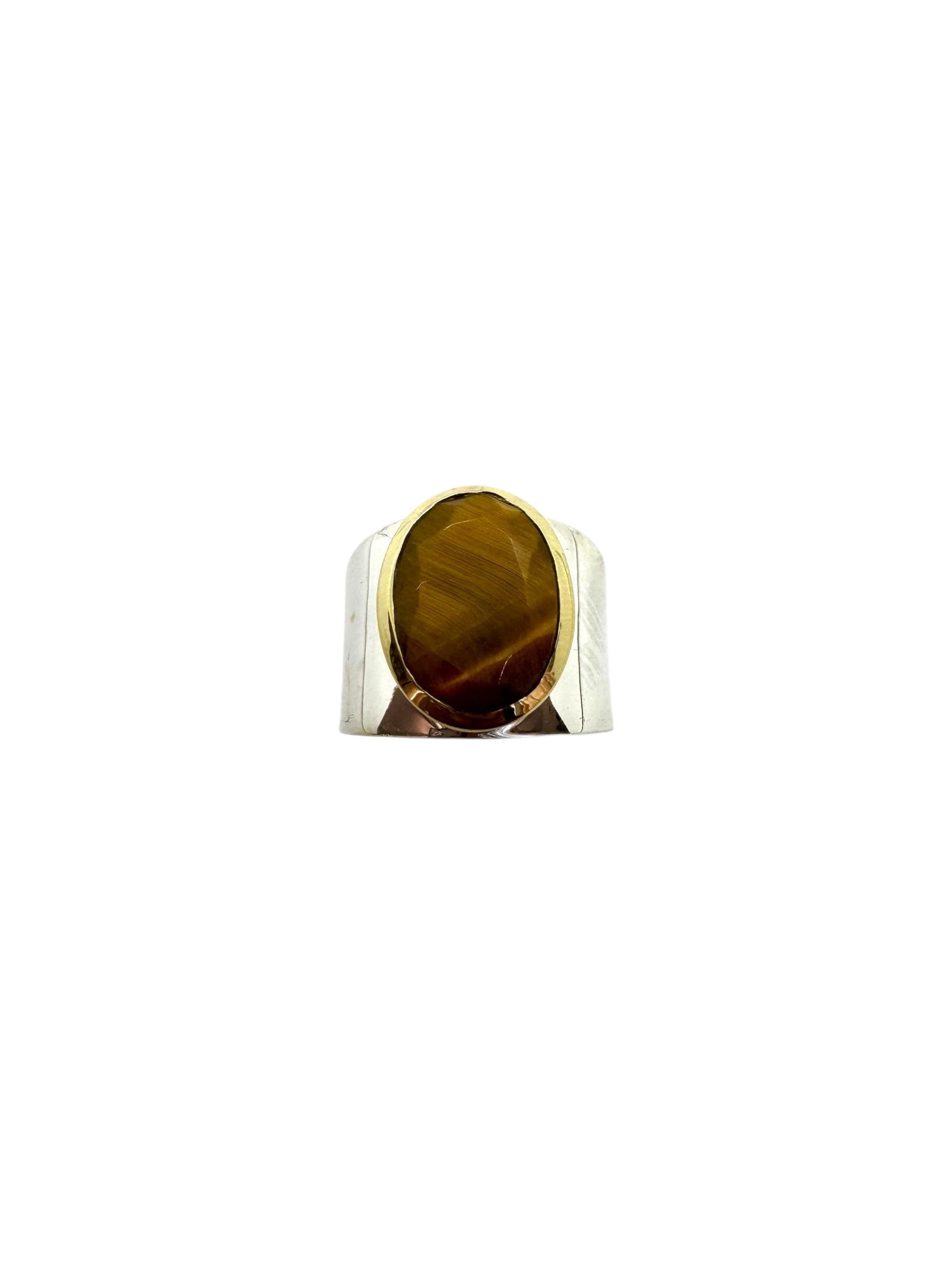 Anel Cabochão Olho de Tigre