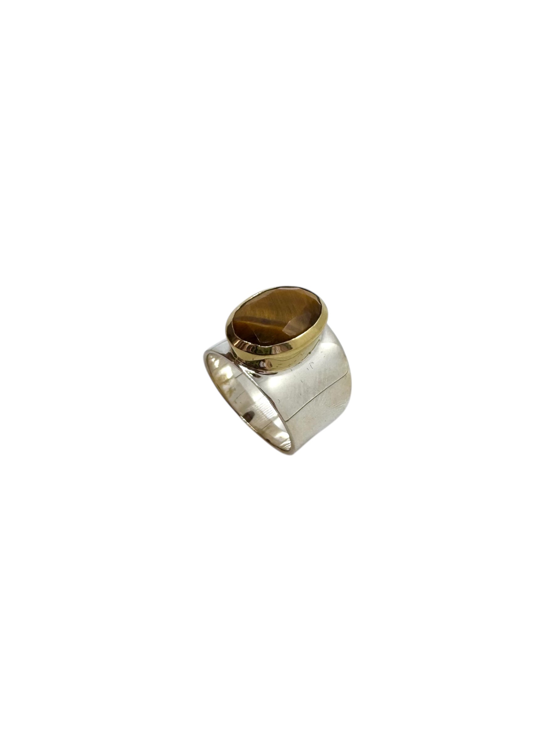 Anel Cabochão Olho de Tigre