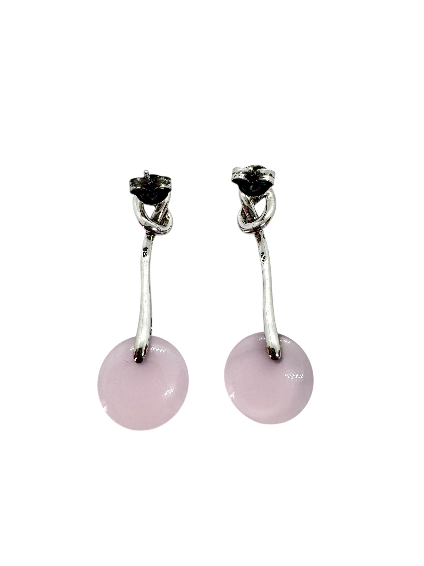 Brincos de quartzo rosa – prata de lei
