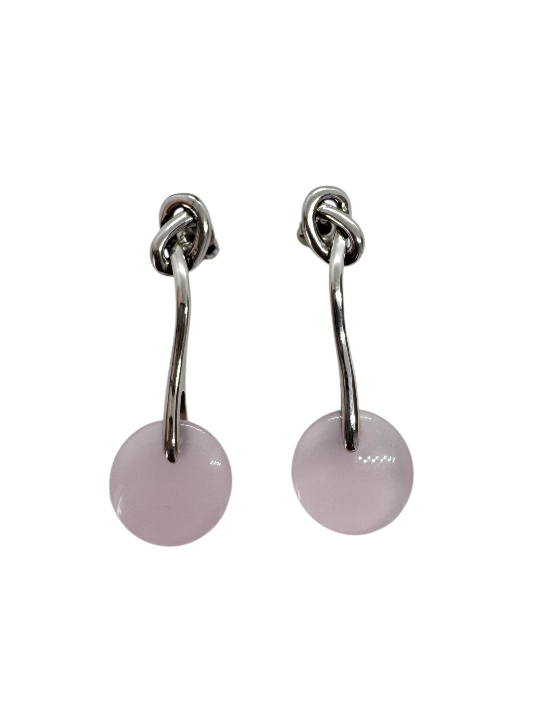 Brincos de quartzo rosa – prata de lei