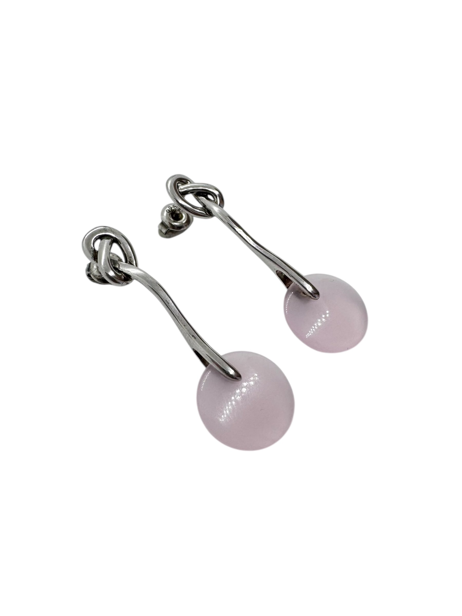 Brincos de quartzo rosa – prata de lei