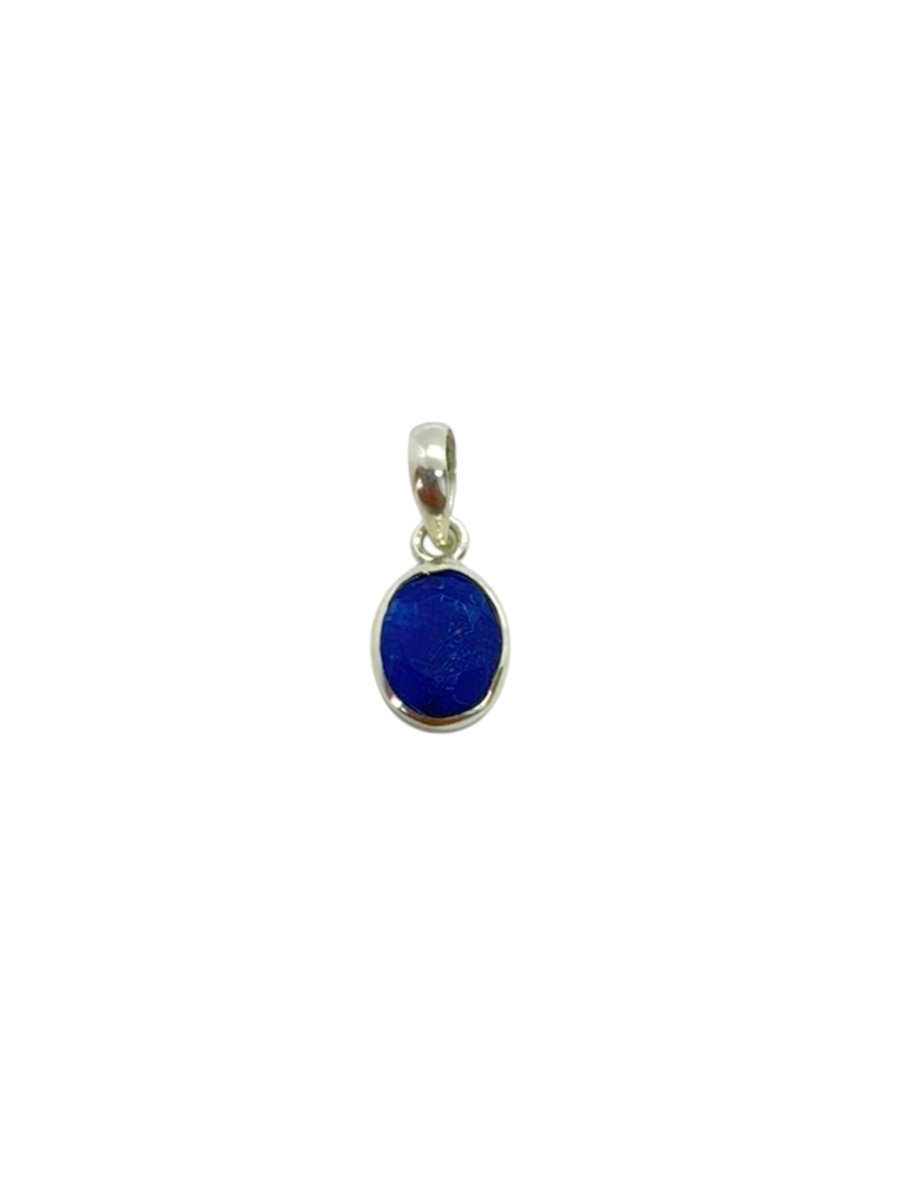 Pendente Oval Cabochão Safira em Siver
