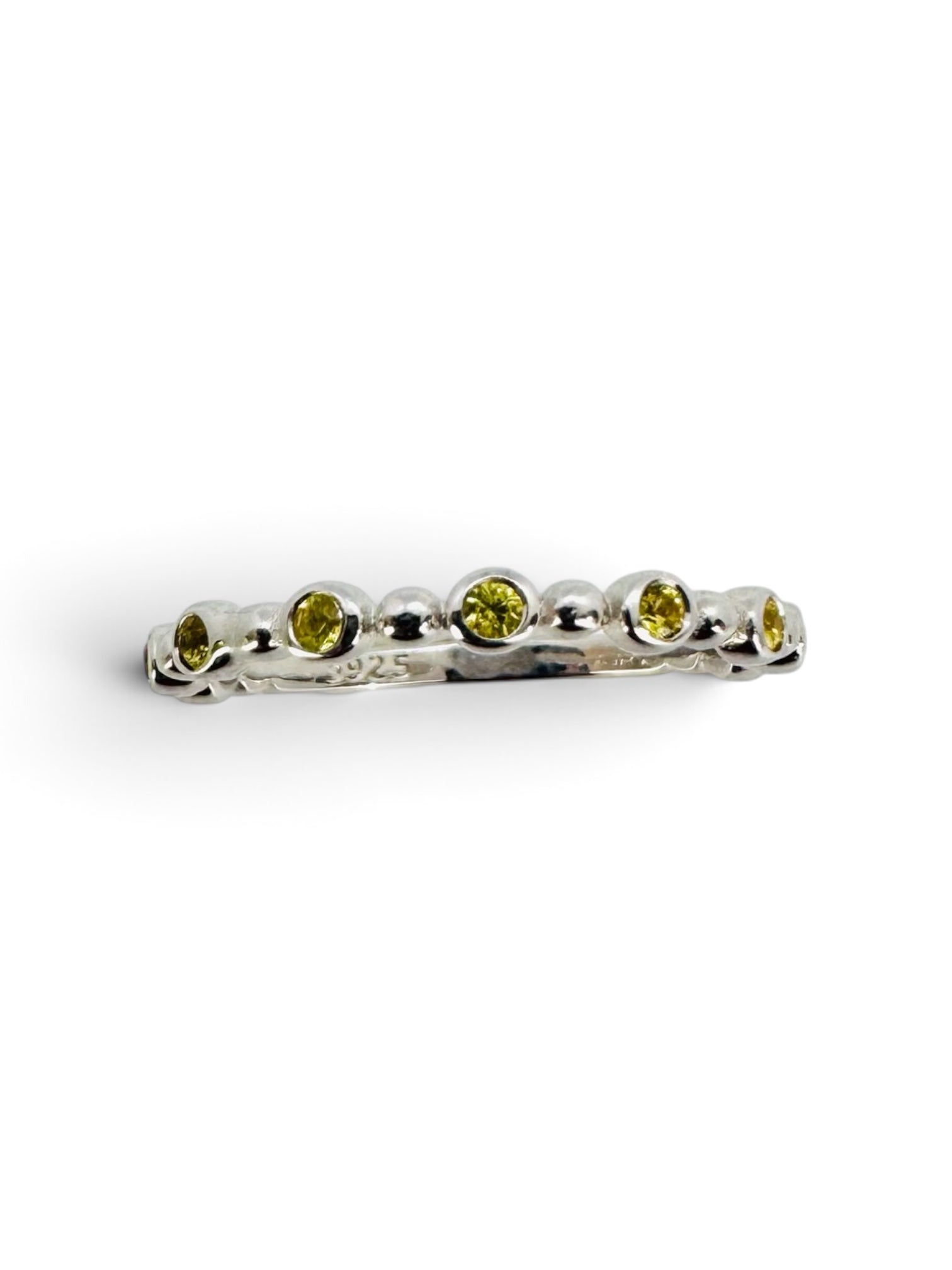 Delicate 925 sterling silver ring with citrines
