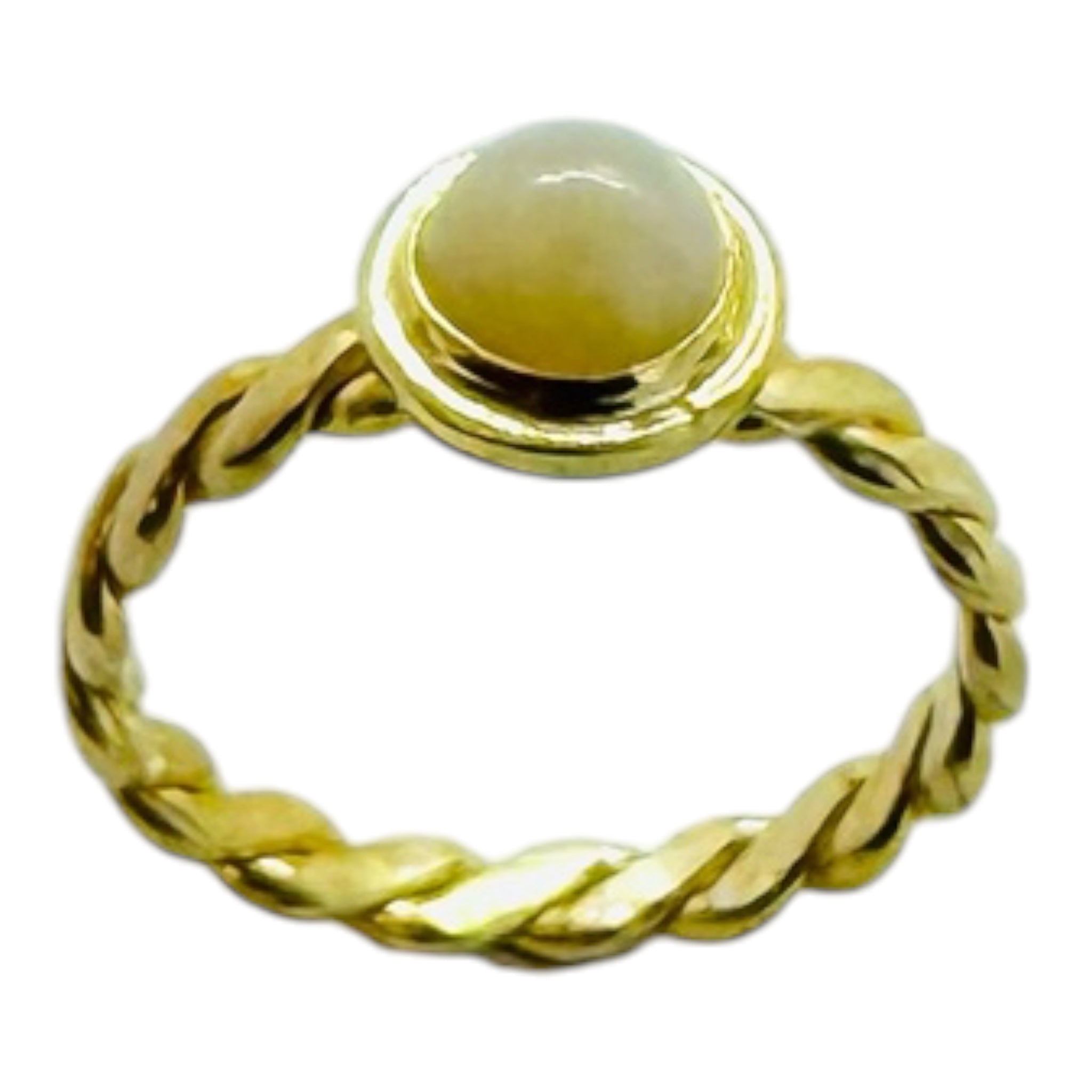 925 sterling silver gold ring with a round opal.