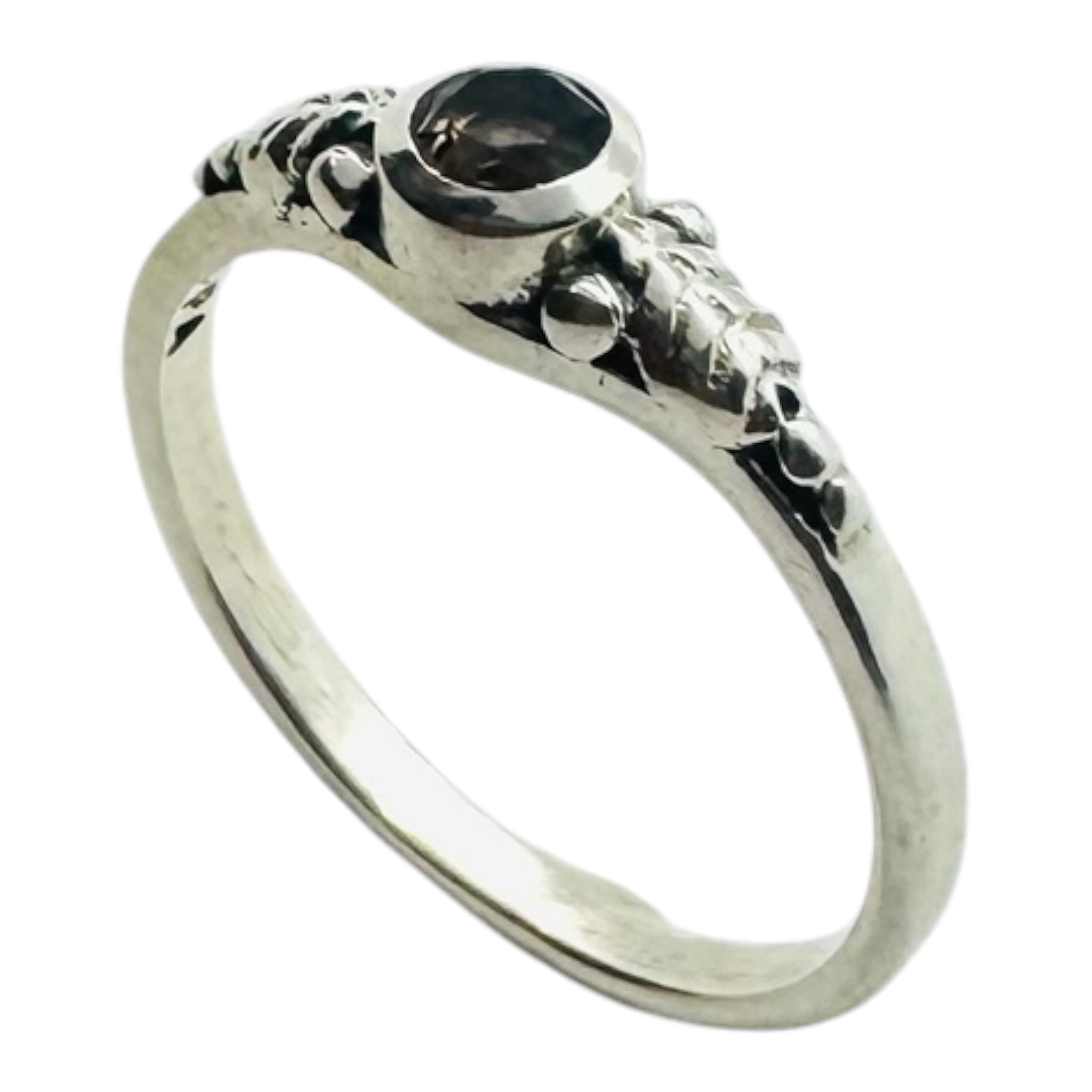925 silver ring with smoky quartz