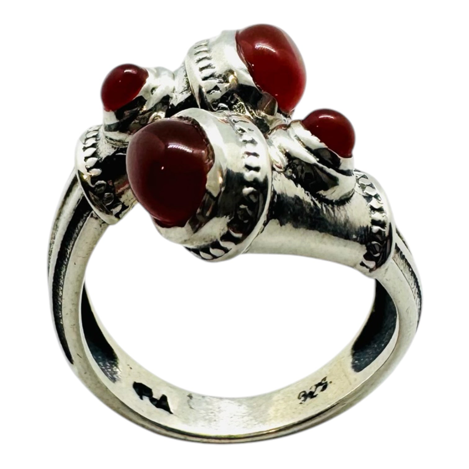 925 sterling silver ring with carnelian.